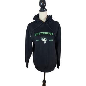 Powerpuff girls Buttercup Hoodie Black size M Tik Tok famous Retro Y2K